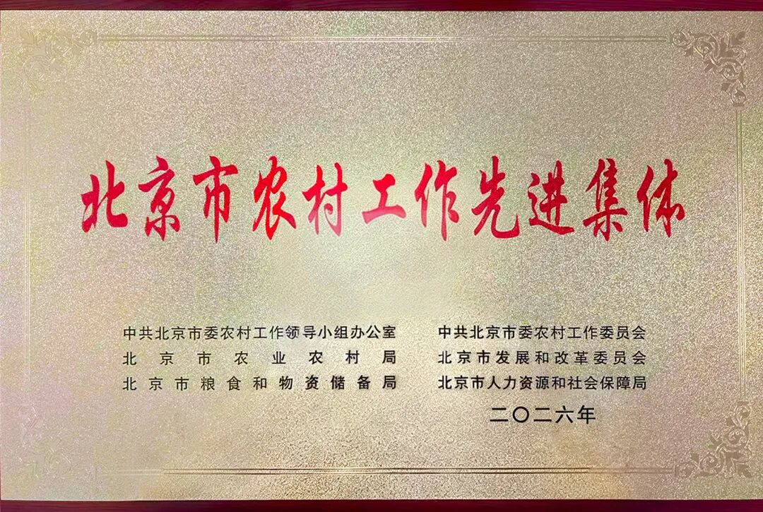北京粮油荣获“北京市村落工作先进集体”荣誉称号